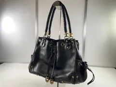 ★希少 MICHAEL KORS マイケルコース ハンドバッグ 黒 本革 レザー 編み込みハンドル MKチャーム付 YK2 中古品 ■管理2M168