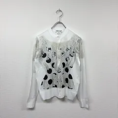 18ss 2018 COMME des GARCONS COMME des GARCONS コムコム コム デ ギャルソン ドット x レース 転写 プリント カーディガン S 801-0060