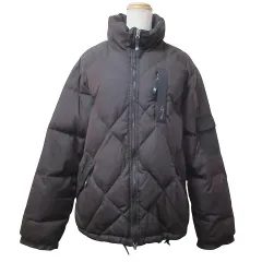 アルマーニ ジーンズ ARMANI JEANS ダウンジャケット スキーウェア ジップアップ ロゴ インフード 日本サイズM～L相当 I44 USA28 F36 GB34 D44 黒 ブラック ■GY19 Xのサムネイル