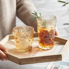 新品未使用 氷河 ガラス カップ ins 風 意匠 透明 水筒 家庭用 ミルクカップ 飲みカップ すりガラス 日式 ワイングラス