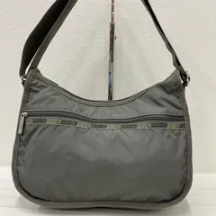 8857　LeSportsac レスポートサック　ショルダーバッグ　クラシックホーボー　レディース　グレー　無地　軽量　カジュアル　シンプル　ロゴテープ　ロゴショルダー