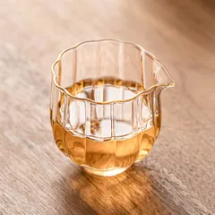 新品未使用 工場 花びら 公道杯 ガラス 耐高温 高硼珪酸 お茶入れ 茶道具 茶海 茶道 公杯 お茶入れ 分茶器