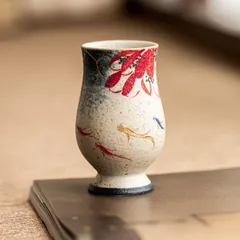新品未使用 工場 青花火石 陶磁器 ティーカップ 金彩 手作り 荷韻 香りカップ 主人杯 功夫 品茶カップ
