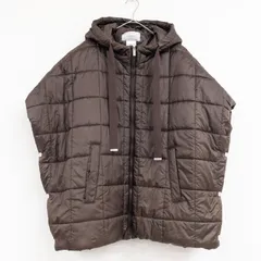 MARELLA　マレーラ　ダウンベスト　キルティングベスト　ポンチョ　中綿　オーバーサイズ　フード　ポリエステル　ブラウン　レディース　b00192