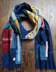 襤褸 インディゴストール ガーゼ天竺MIX 藍染 天然素材 バイオ加工