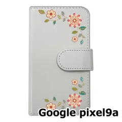 【新品未使用】 Google pixel9a 手帳型スマホ ケース 花柄 (カバー色ホワイト) エスニック ボヘミアン おしゃれ かわいい カード収納 PUレザー flip2-pixel9a-wh-20059