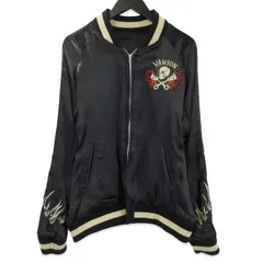 VANSON バンソン スカジャン NVJK-701 リバーシブル 刺繍 ウィングスカル 骸骨 フレイム ブラック 黒 L 71014792