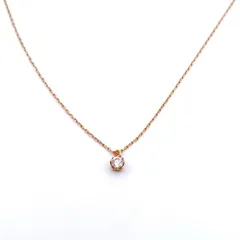 agete アガット K18 1粒ダイヤモンドネックレス 0.10ct 45cm 鑑定済み 正規品