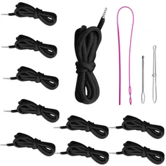 新品 コード ズボンひも 紐 ズボン ゴム紐 1.3m 10本入+ 紐通し道具3点セット インチ コットンドローストリング ゴム紐通し DIYハンドメイド 紐 ひもとおし 手芸 交換用 ゴム通し