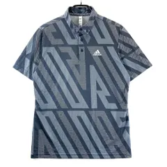 サイズ：L ADIDAS GOLF アディダスゴルフ GM3634 半袖ポロシャツ ボタンダウン 総柄 グレー系 [240101610828] ゴルフウェア メンズ ストスト