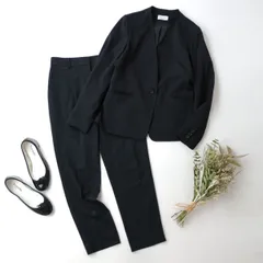 PLST プラステ 2P セットアップ コンフォートリュクス カラーレスジャケット テーパードパンツ(112E＋7845)26H