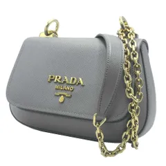 【新品】プラダ バッグ ショルダーバッグ PRADA PATTINA サフィアーノレザー メタルロゴ チェーンショルダー 2WAY 斜め掛け 肩掛け1BD275 SAFFIANO LUX / ARDESIA (グレー系) アウトレット レディース 送料無料