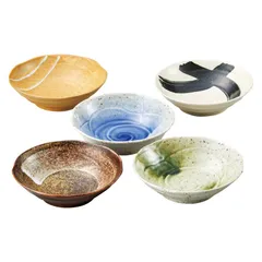 【ギフト】[食器]民芸五彩 取り鉢5客セット