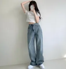 (新品) デニム ワイド パンツ L