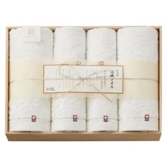 【ギフト】[タオル類]今治謹製 白織タオル タオルセット(木箱入)