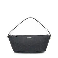 [中古] GUCCI グッチアクセサリーポーチ黒GGキャンバスA