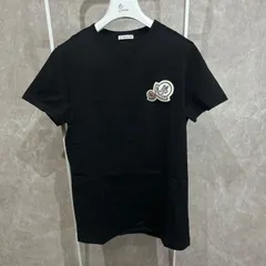【美品】 MONCLER モンクレール 半袖 ダブルワッペンTシャツ ブラックS