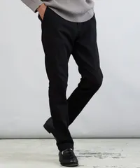 新品 未使用 JIGGYS SHOP(ジギーズショップ)極ラク裏起毛スリムテーパードイージーパンツ 217471 ブラック