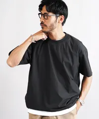 新品 未使用 JIGGYS SHOP(ジギーズショップ)ポリエステルタフタコードシャーリング半袖プルオーバー 217883 ブラックのサムネイル