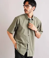 新品 未使用 JIGGYS SHOP(ジギーズショップ)ポリエステルタフタレギュラーカラースナップボタン半袖シャツ 217828 カーキのサムネイル