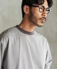 新品 未使用 JIGGYS SHOP(ジギーズショップ)ミジンボーダークルーネックＴ 217891 グレーのサムネイル