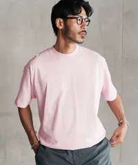 新品 未使用 JIGGYS SHOP(ジギーズショップ)テーパードシルエットクルーネックＴ 217890 ライトピンクのサムネイル