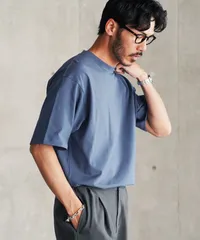 新品 未使用 JIGGYS SHOP(ジギーズショップ)テーパードシルエットクルーネックＴ 217890 ブルーのサムネイル