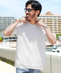 新品 未使用 JIGGYS SHOP(ジギーズショップ)ロールVネック半袖サマーニットＴシャツ 218160 ホワイトのサムネイル