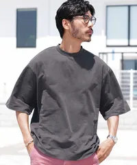 新品 未使用 JIGGYS SHOP(ジギーズショップ)ヴィンテージ加工クルーネック半袖Ｔシャツ 217835 インクブラックのサムネイル