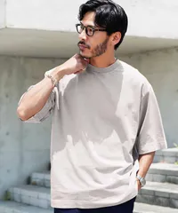 新品 未使用 JIGGYS SHOP(ジギーズショップ)ヴィンテージ加工クルーネック半袖Ｔシャツ 217835 グレーのサムネイル