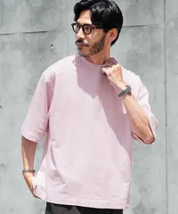 新品 未使用 JIGGYS SHOP(ジギーズショップ)ヴィンテージ加工クルーネック半袖Ｔシャツ 217835 ライトピンク