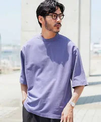 新品 未使用 JIGGYS SHOP(ジギーズショップ)ヴィンテージ加工クルーネック半袖Ｔシャツ 217835 パープルのサムネイル