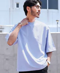 新品 未使用 JIGGYS SHOP(ジギーズショップ)ヴィンテージ加工クルーネック半袖Ｔシャツ 217835 ライトブルーのサムネイル