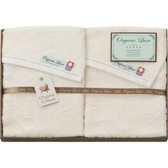 【ギフト】[タオル類]オーガニックコットン使用 今治産 フェイスタオル2枚セット