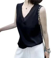 キャミソール 2サイズ 全2色 冷感インナー Vネック接触冷感 A8061