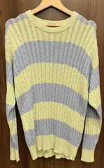 PAUL STUART / ポール スチュアート ニット セーター 古着 ボーダー イエロー ブルー サイズM