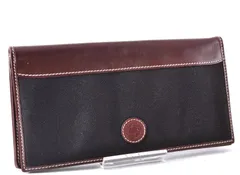 美品 HUNTING WORLD ハンティングワールド Long Wallet 長財布 Brown ブラウン 茶 Black Denim ブラックデニム 黒 Leather レザー Men's メンズのサムネイル