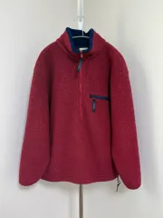 90s エルエルビーン ハーフジップアップ フリース プルオーバー バーガンディ M