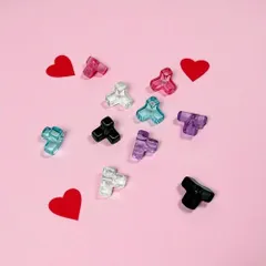 テトラポット型 アクリルパーツ 穴あき 2個セット ハンドメイド 材料 ビーズ パーツ アクセサリー チャーム DIY 手芸 pt-2998