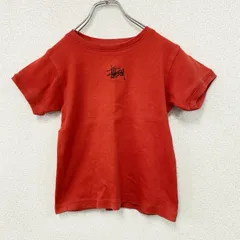 古着 used　90s　OLD STUSSY　オールドステューシー　半袖Tシャツ　白タグ　刺繍ロゴ　赤　レッド　Mサイズ