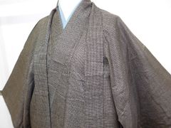 P41572　昔の　本場　泥大島紬　アンサンブル　羽織と着物　男物　ｃ