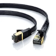 サンワサプライ CAT8フラットLANケーブル(0.5m) 40Gbps/2000MHz RJ45 ツメ折れ防止 ブラック KB-T8FL-00