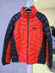 ミレー 正規品 上級 オレンジ ブラック バイカラー メンズ ダウン 軽量ダウン 100サイズ