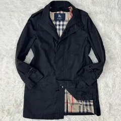【美品/M】BURBERRY LONDON バーバリーロンドン ステンカラーコート ロングコート アウター ジャケット 三陽商会 キルティングライナー付き ブラック 黒 フォーマル ビジネス カジュアル 通勤 通学 入学式 入園式 卒園式 卒業式 メンズ