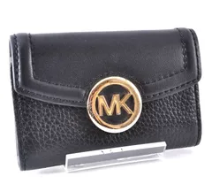 美品 MICHAEL KORS マイケルコース Key Case キーケース Black ブラック 黒 Ladies レディース Gold Logo ゴールド ロゴ
