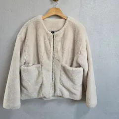 レディース フェイクファー ジップアップ ジャケット F