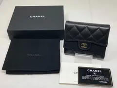 ◆CHANEL シャネル マトラッセ キャビアスキン 三つ折り財布 31867922 クラシックフラップスモールウォレット 箱、保存袋、ギャランティカード付属 中古◆20075★