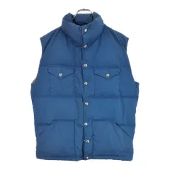 70年代 USA製 THE NORTH FACE ノースフェイス ダウンベスト ヴィンテージ アウトドア 茶タグ ブルー(メンズ M)中古 古着 X2682