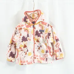 パタゴニア patagonia キッズ シンチラ フリース ジャケット フード付き 総柄 2T 90cm相当 ピンク系 アウトドア 防寒 アウター 子供服 秋冬 中古