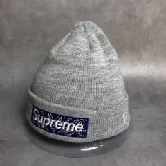 PQ095◇Supreme / NEWERA : Bandana Box Logo Beanie◇グレー系 シュプリーム ニューエラ バンダナボックスロゴビーニー ニットキャップ